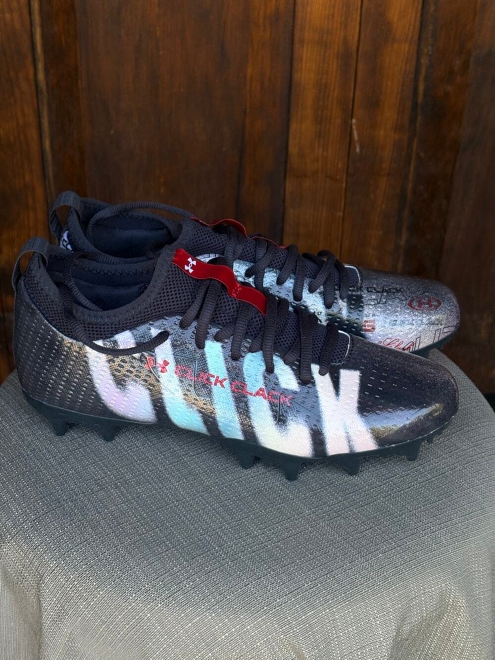 Under Armour Blur Pro "Click Clack" Graphic Football Cleats - Youth- – NWOT